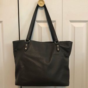 Gray faux leather purse